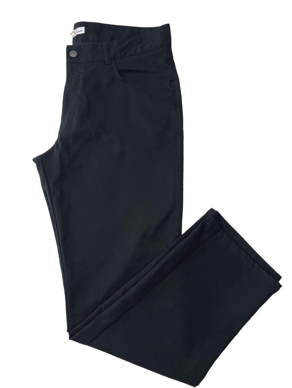 Peter Millar Crown Sport Golf Pants 36x32 Black Performance Stretch Flat Front